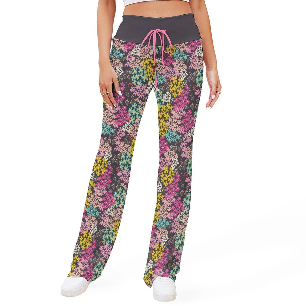 Summer Vibes Drawstring Yoga Pants with Straight Baggy