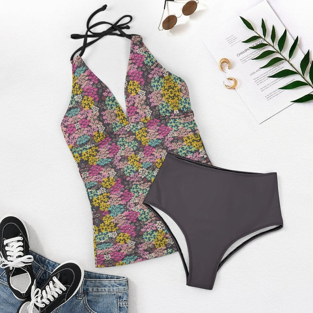 Summer Vibes 2-Piece Women's Halter Tankini