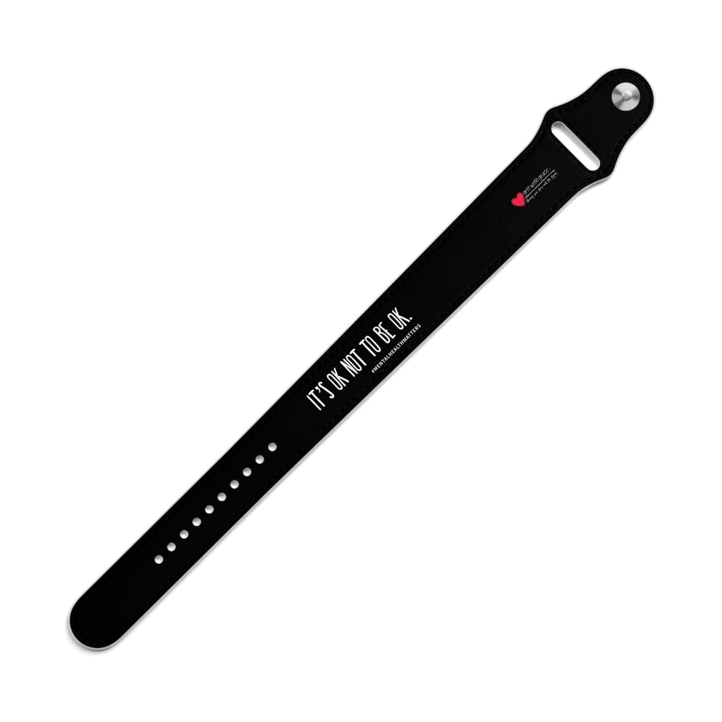 Grit with Grace- "It's OK Not To Be OK. #mentalhealthmatters" Faux Leather Wristband