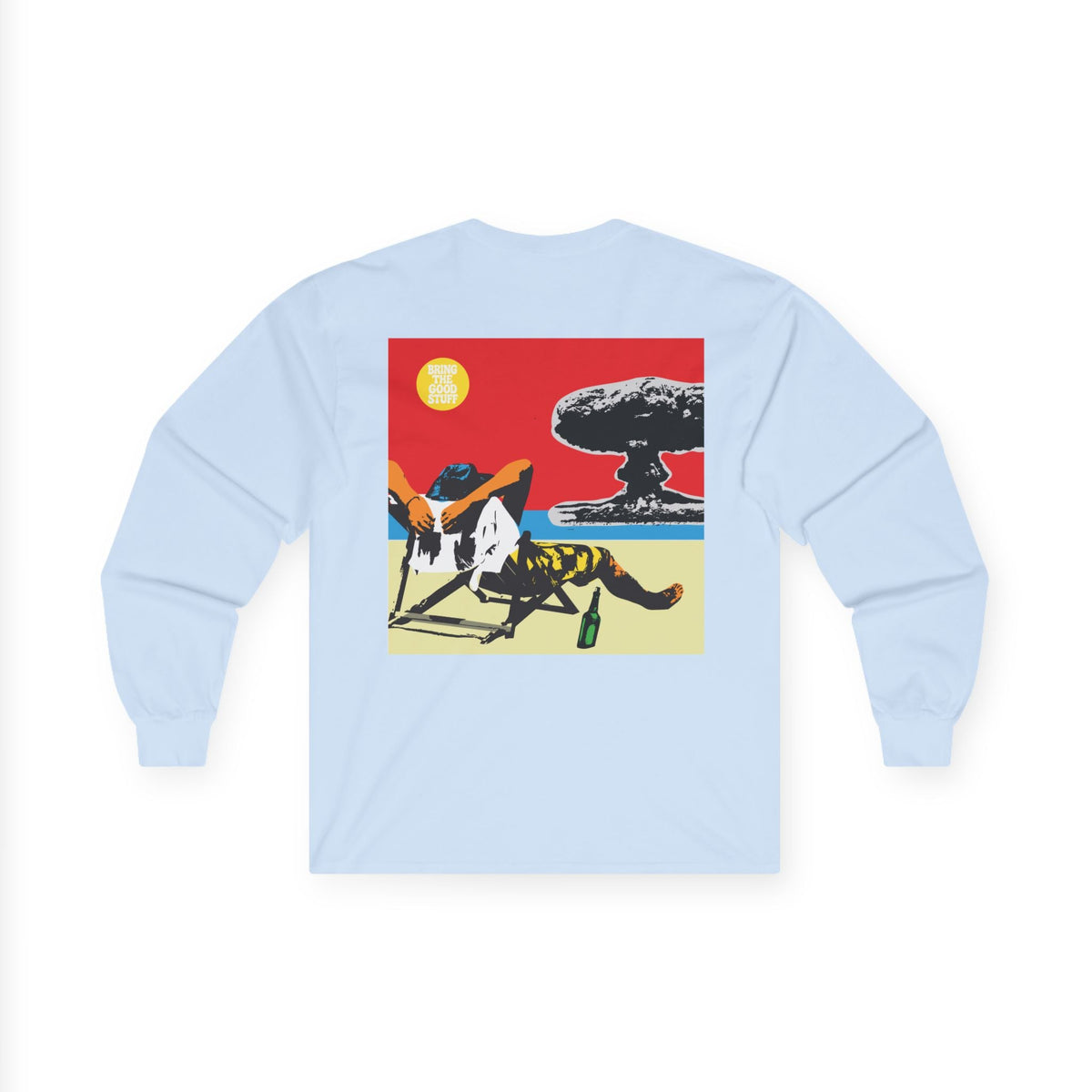 Long Sleeve Tee — Vintage Surfer Fox Graphic “Bring the Good Stuff”