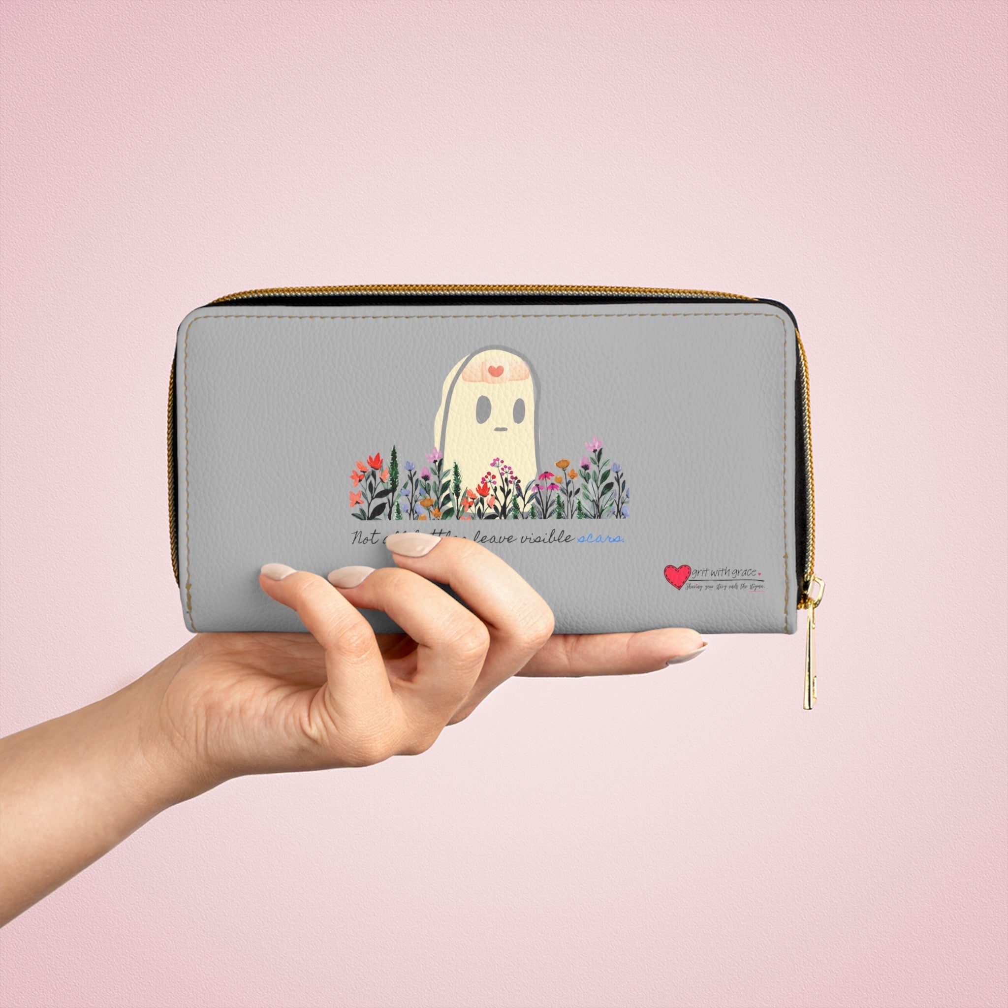Invisible Ghost Series - "Not all battles leave visible scars." Zipper Wallet