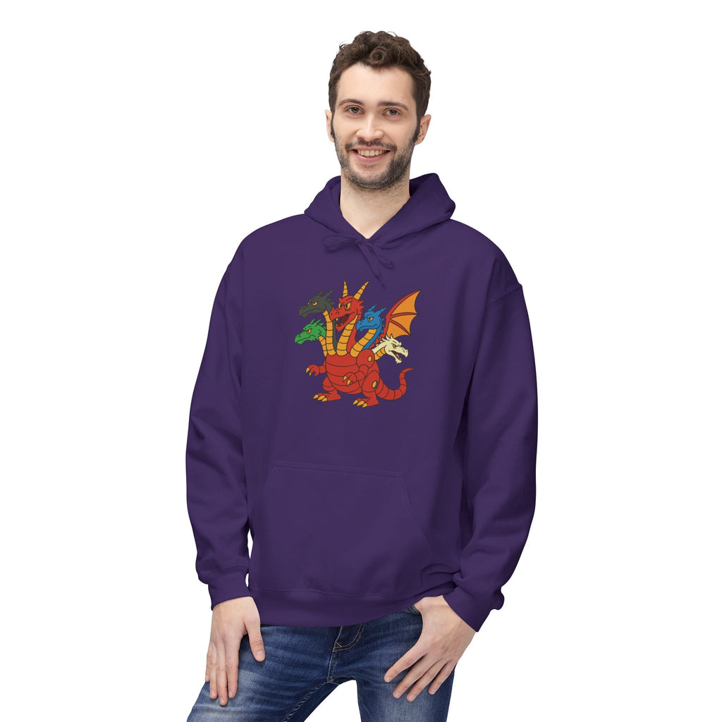 Welsh Dragon Crest Hoodie — Tri-Dragon Wales Emblem Sweatshirt