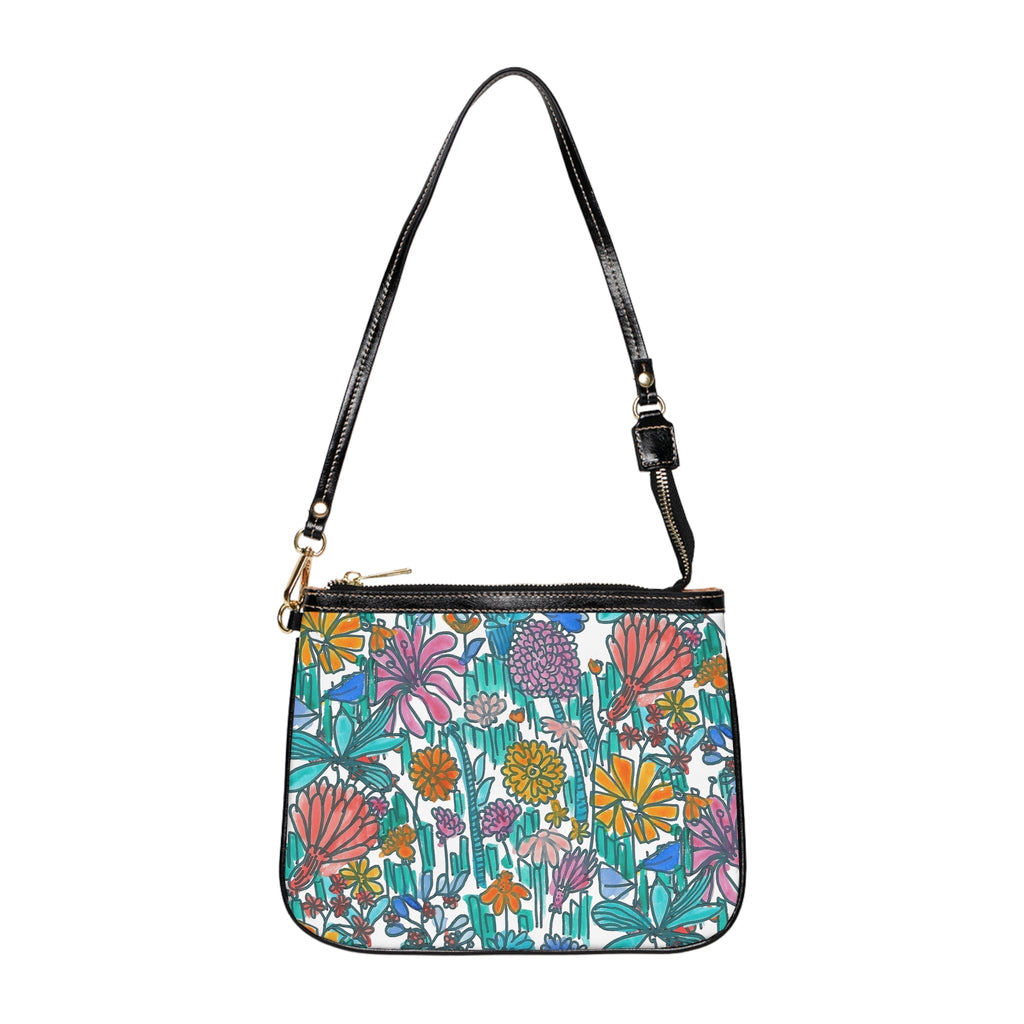 Floral Meadow Small Shoulder Bag — Colorful Garden Print Crossbody Purse