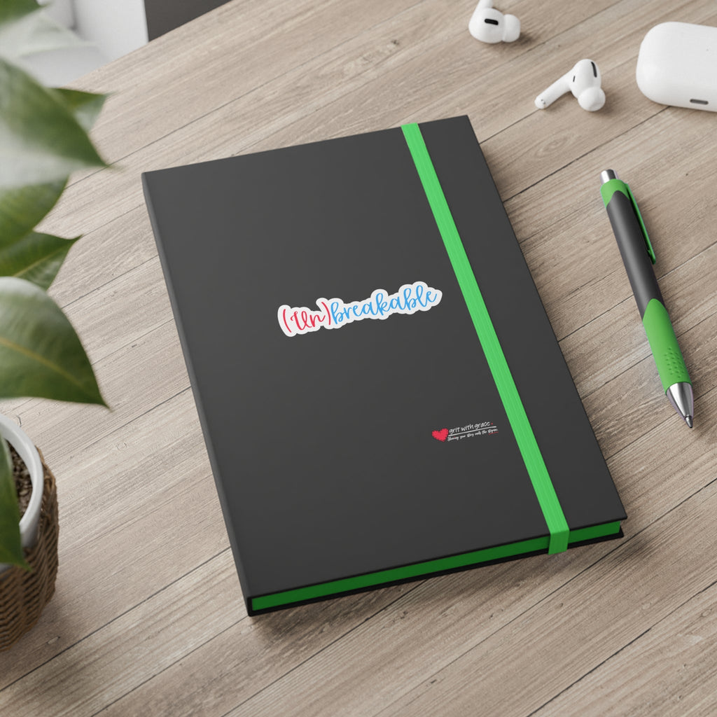 Mental Health Matters - "(un) breakable." Color Contrast Notebook - Ruled