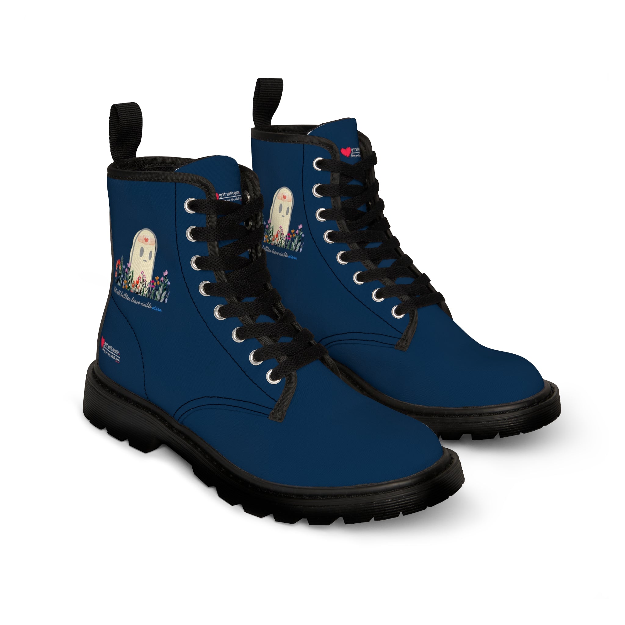 Invisible Ghost Series - "Not all battles leave visible scars."  Canvas Boots