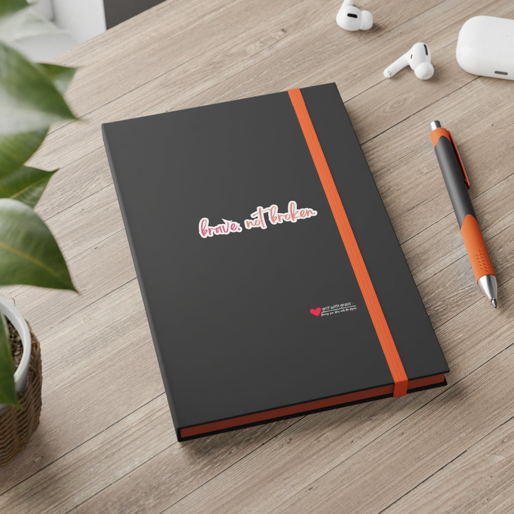 Mental Health Matters - "Brave Not Broken." Color Contrast Notebook - Ruled