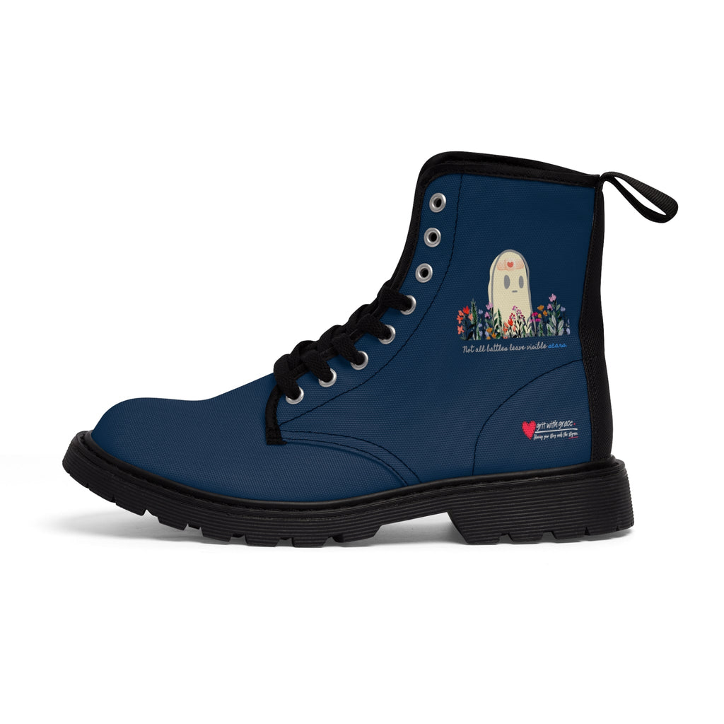 Invisible Ghost Series - "Not all battles leave visible scars."  Canvas Boots
