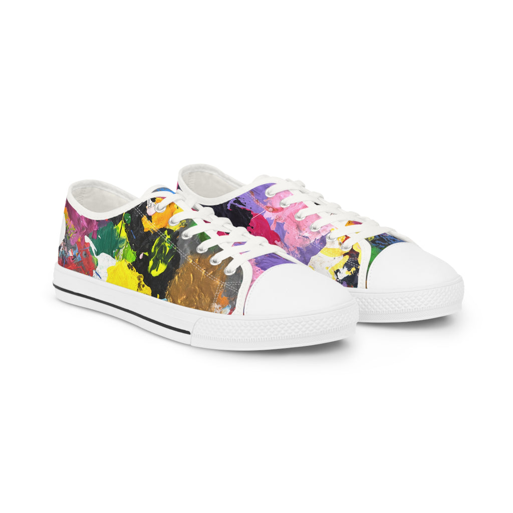 Bring The Good Stuff - Paint Palette Low-Top Sneakers — Men’s Colorful Abstract Canvas Shoes