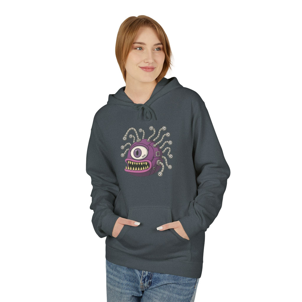 Beholder Monster Hoodie — Purple One-Eyed Creature Pullover