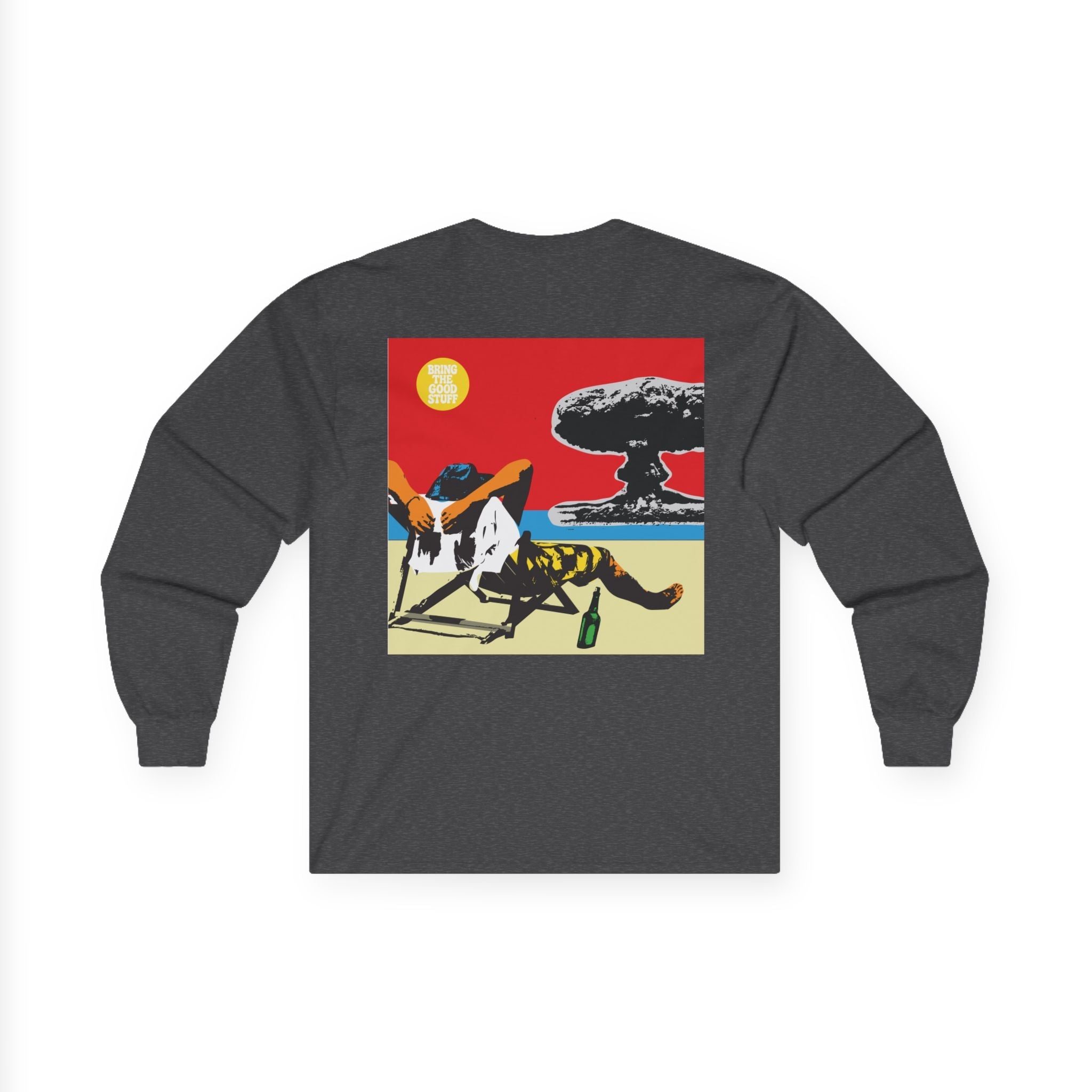 Long Sleeve Tee — Vintage Surfer Fox Graphic “Bring the Good Stuff”
