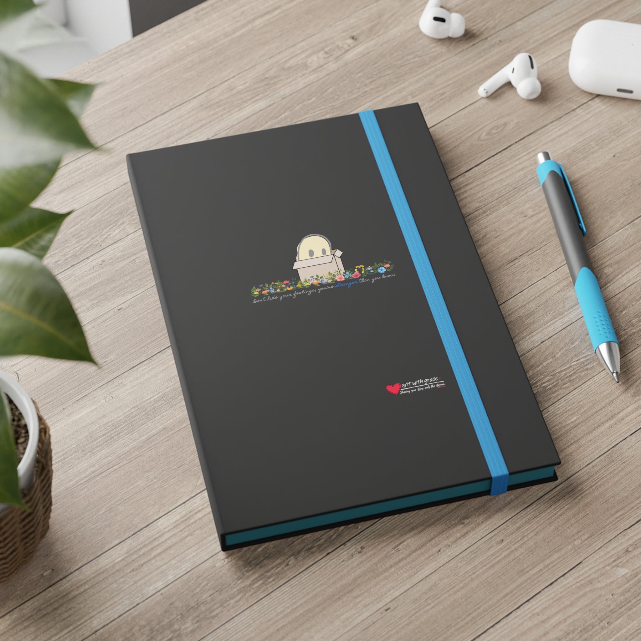 Invisible Ghost 'Strength in Feelings' Ruled Color Notebook