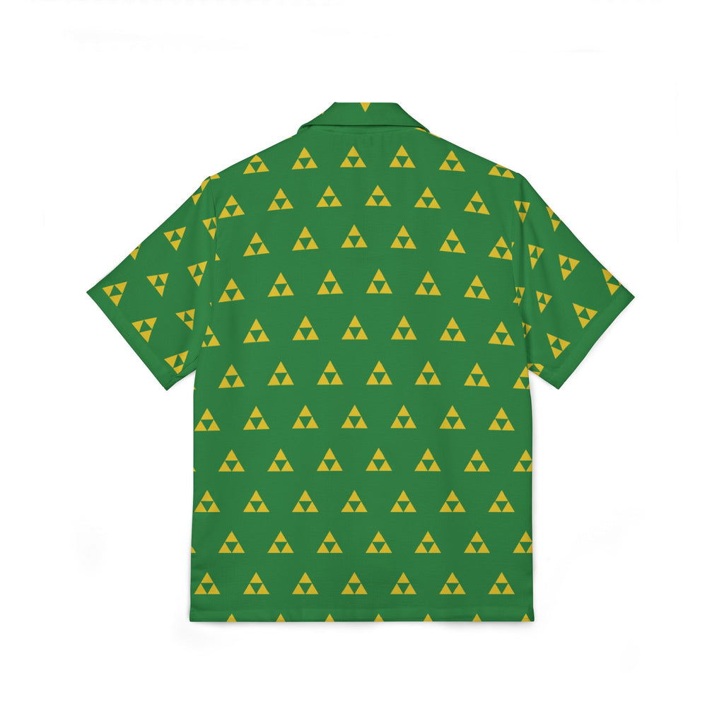 Green with Yellow Hawaiian Camp Shirt — Retro Gamer Aloha Button-Up