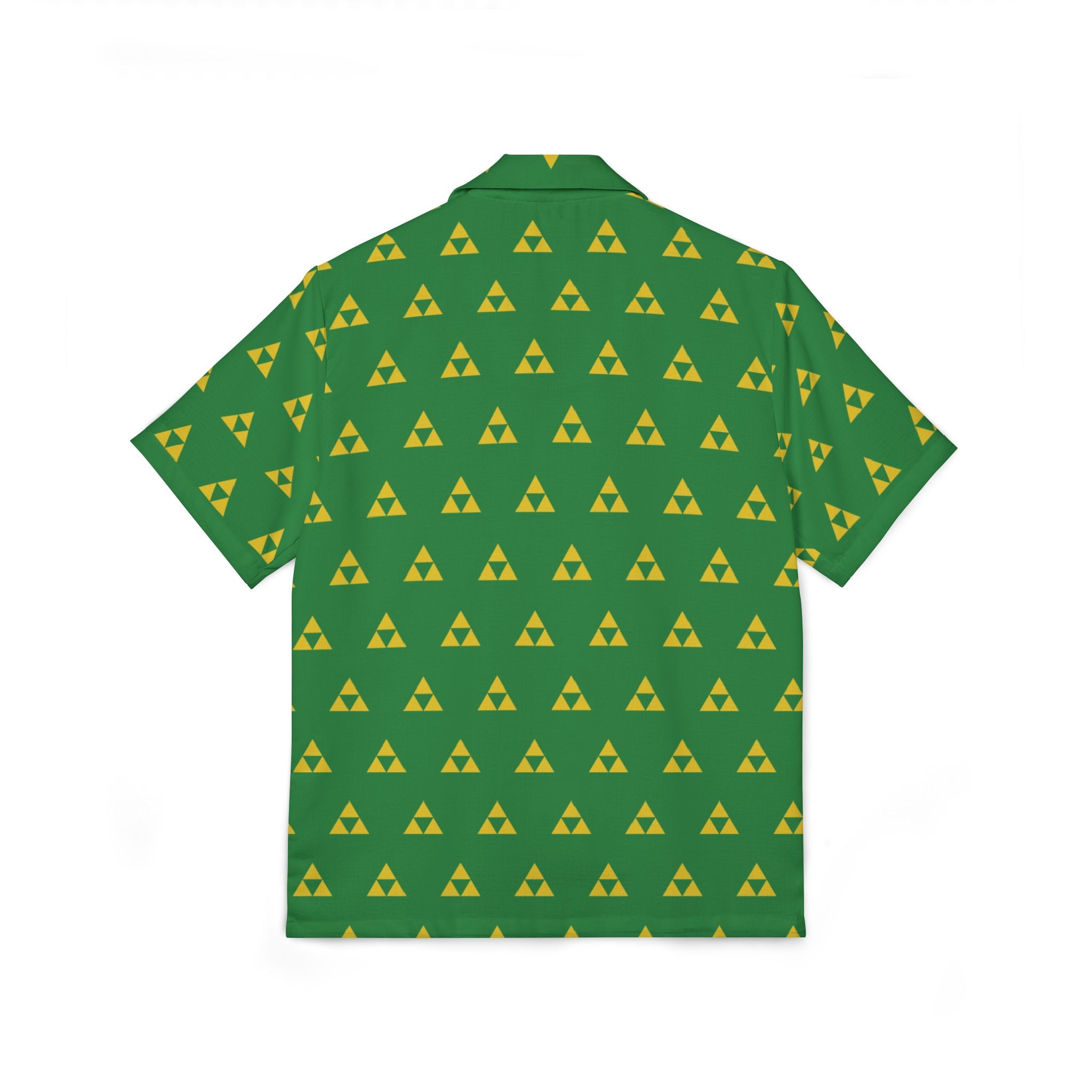 Green with Yellow Hawaiian Camp Shirt — Retro Gamer Aloha Button-Up