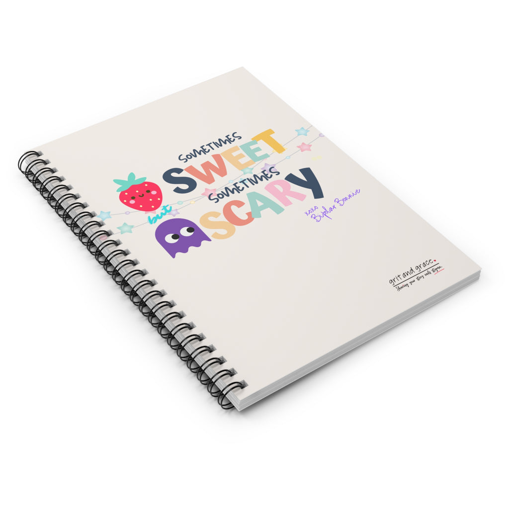 Bipolar Bonnie Series - "Sometimes Sweet But Sometimes Scary" Spiral Notebook - Ruled Line Notebook