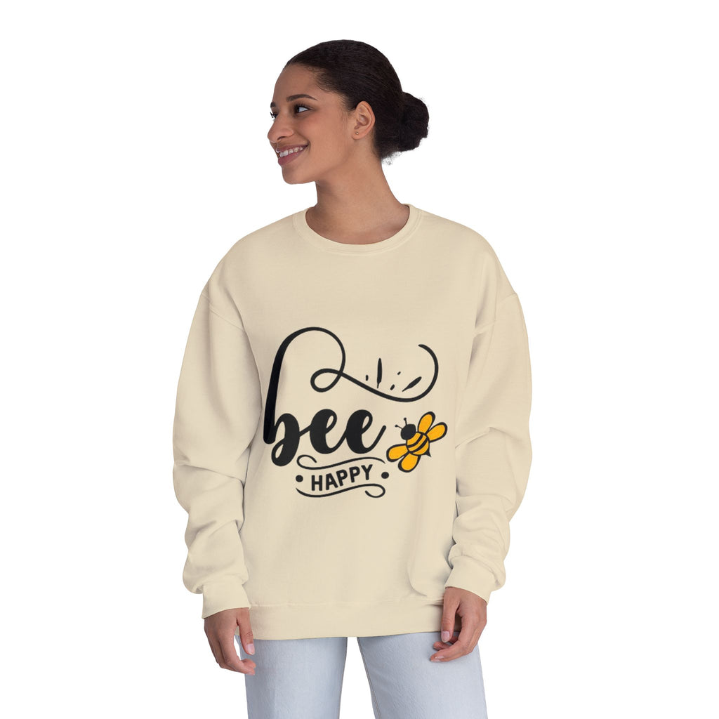 Bee Happy Series - "Bee Happy." Unisex NuBlend Crewneck Sweatshirt