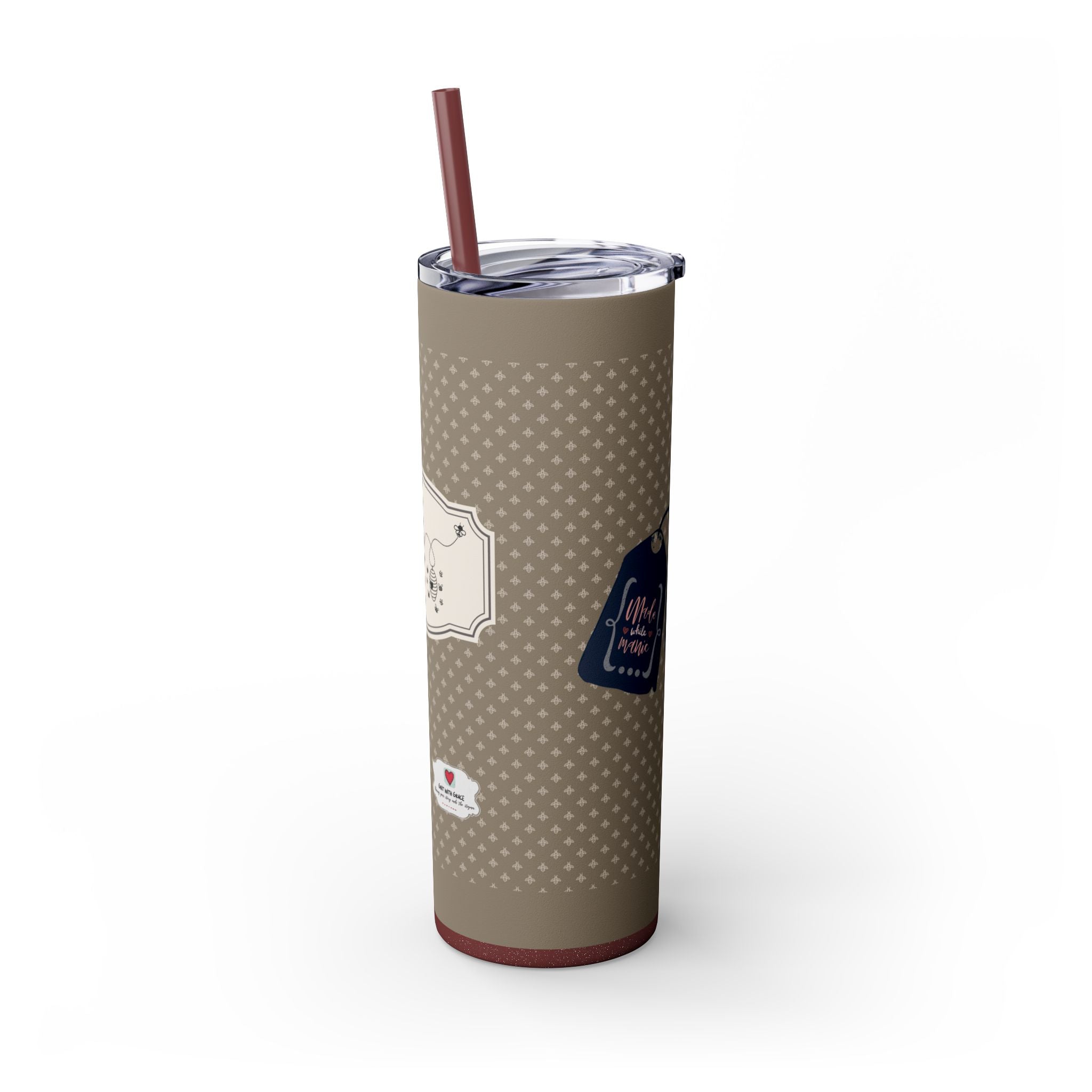 Grit With Grace Let It Be Brown 20oz Skinny Tumbler