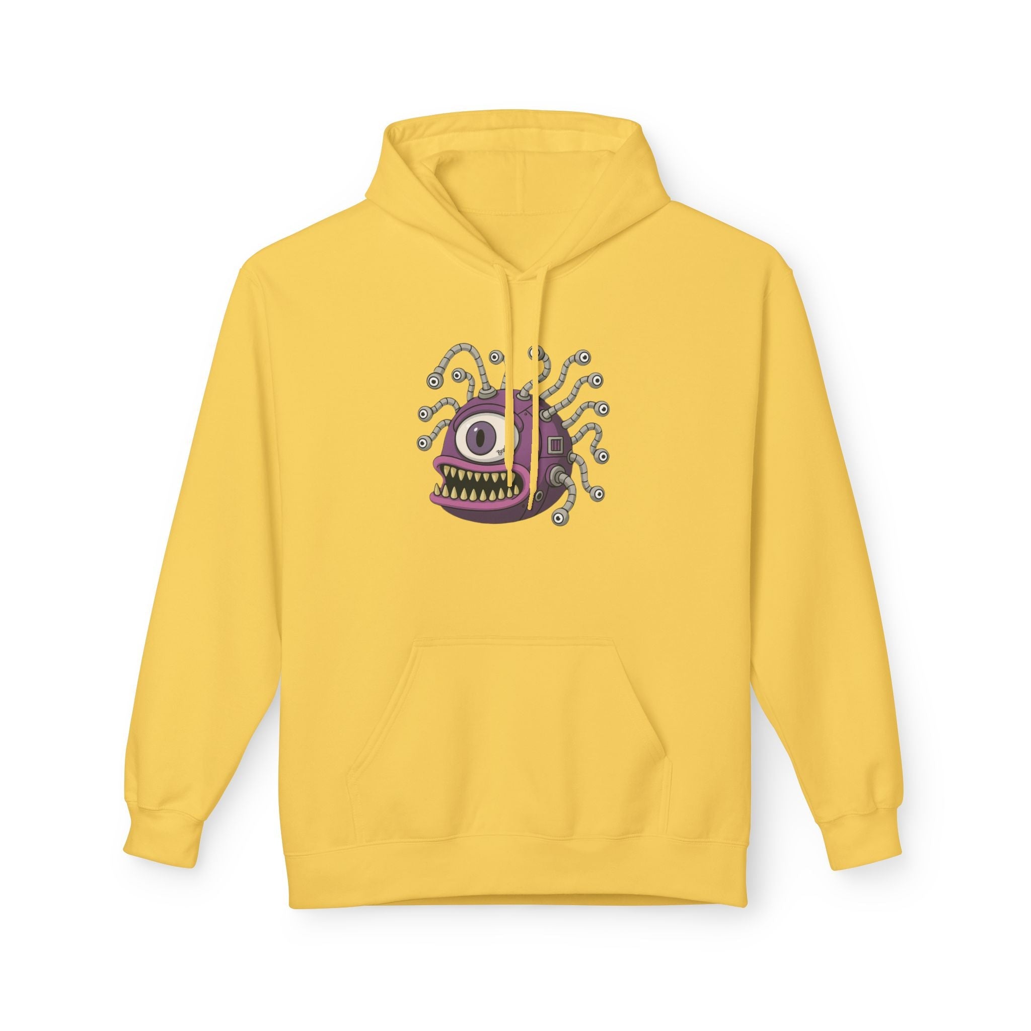 Beholder Monster Hoodie — Purple One-Eyed Creature Pullover