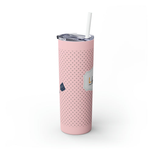 Be Free Pink Skinny - Bee Happy Stainless Tumbler | Mental Health Awareness Gift | Grit With Grace Original Art by Kymberly Robinson