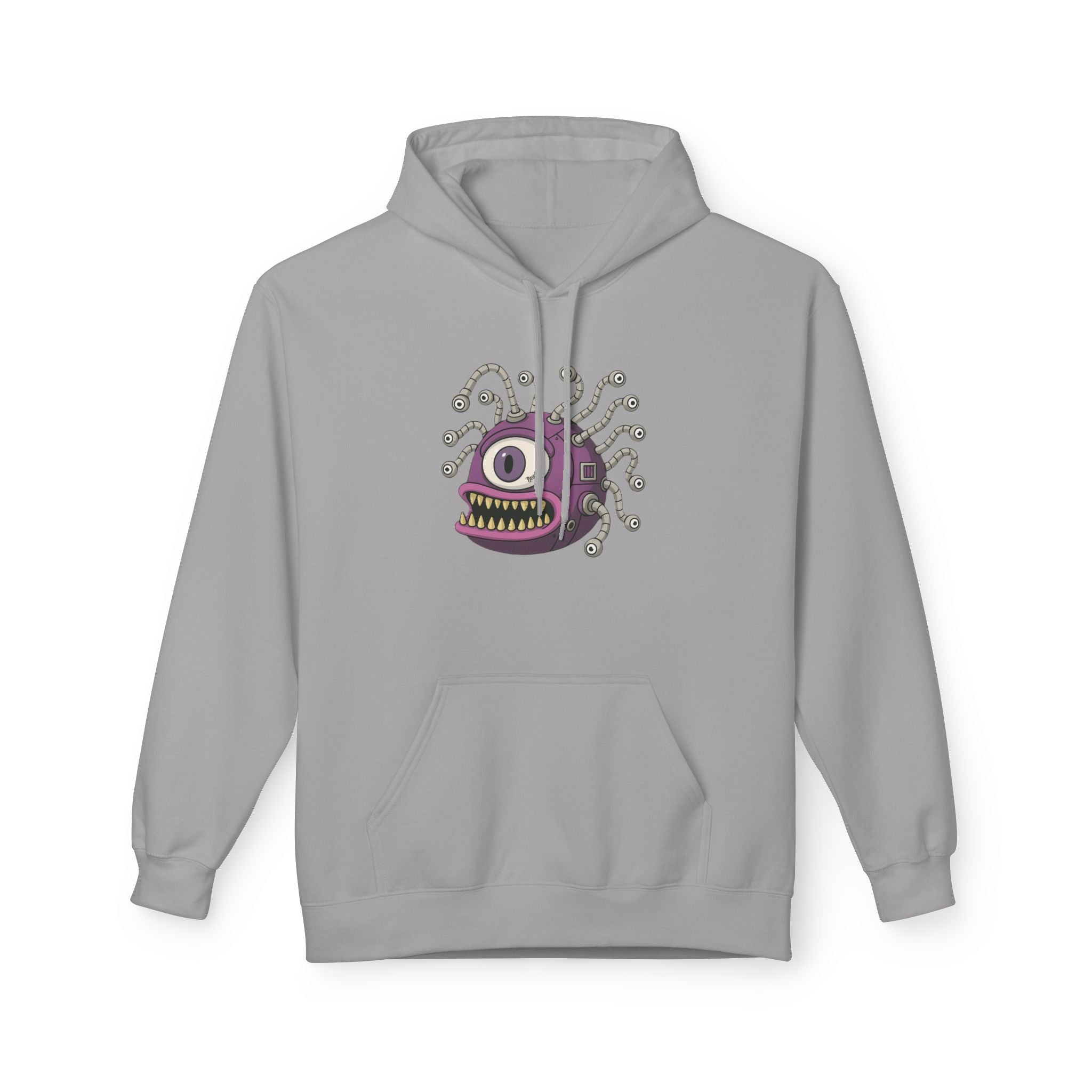Beholder Monster Hoodie — Purple One-Eyed Creature Pullover