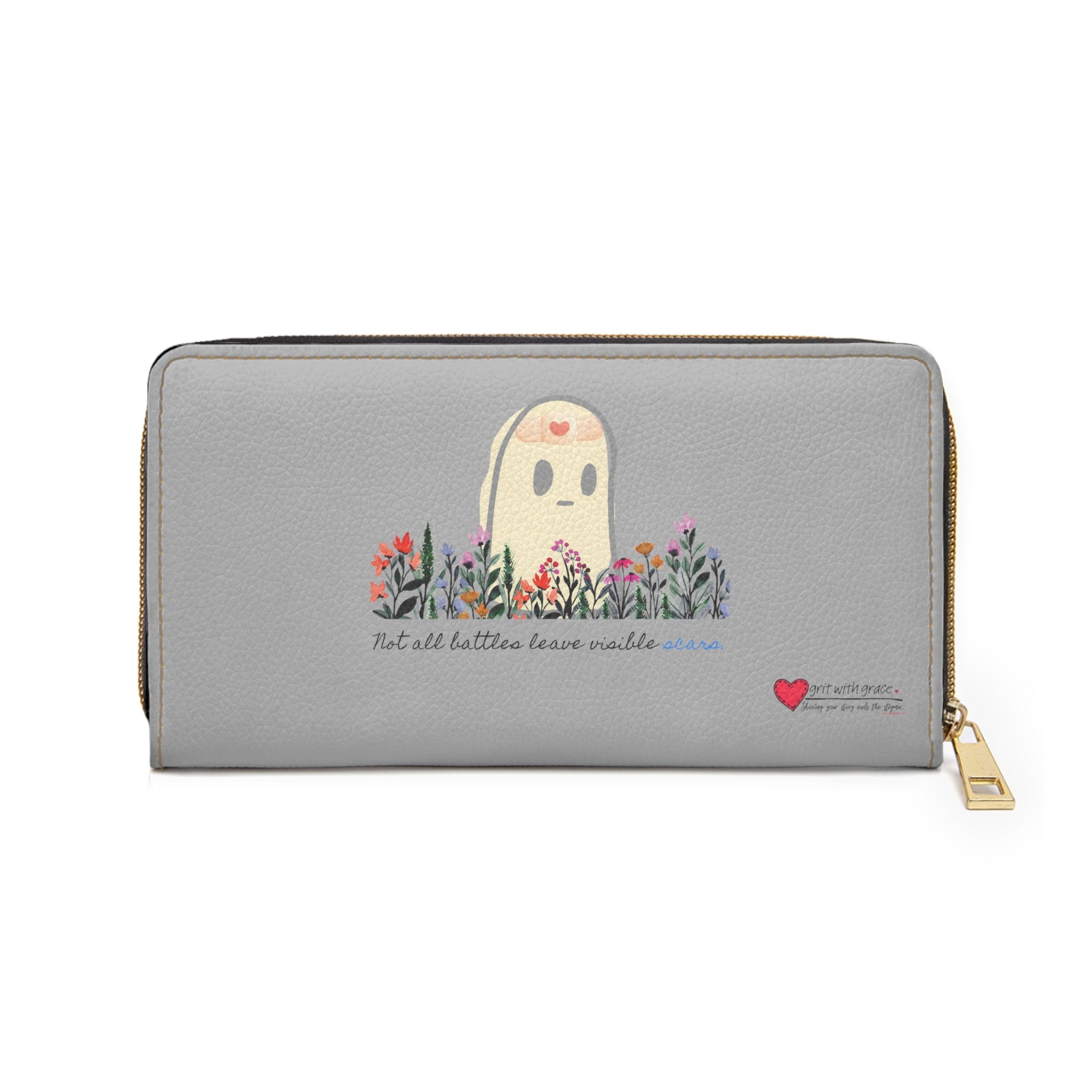 Invisible Ghost Series - "Not all battles leave visible scars." Zipper Wallet