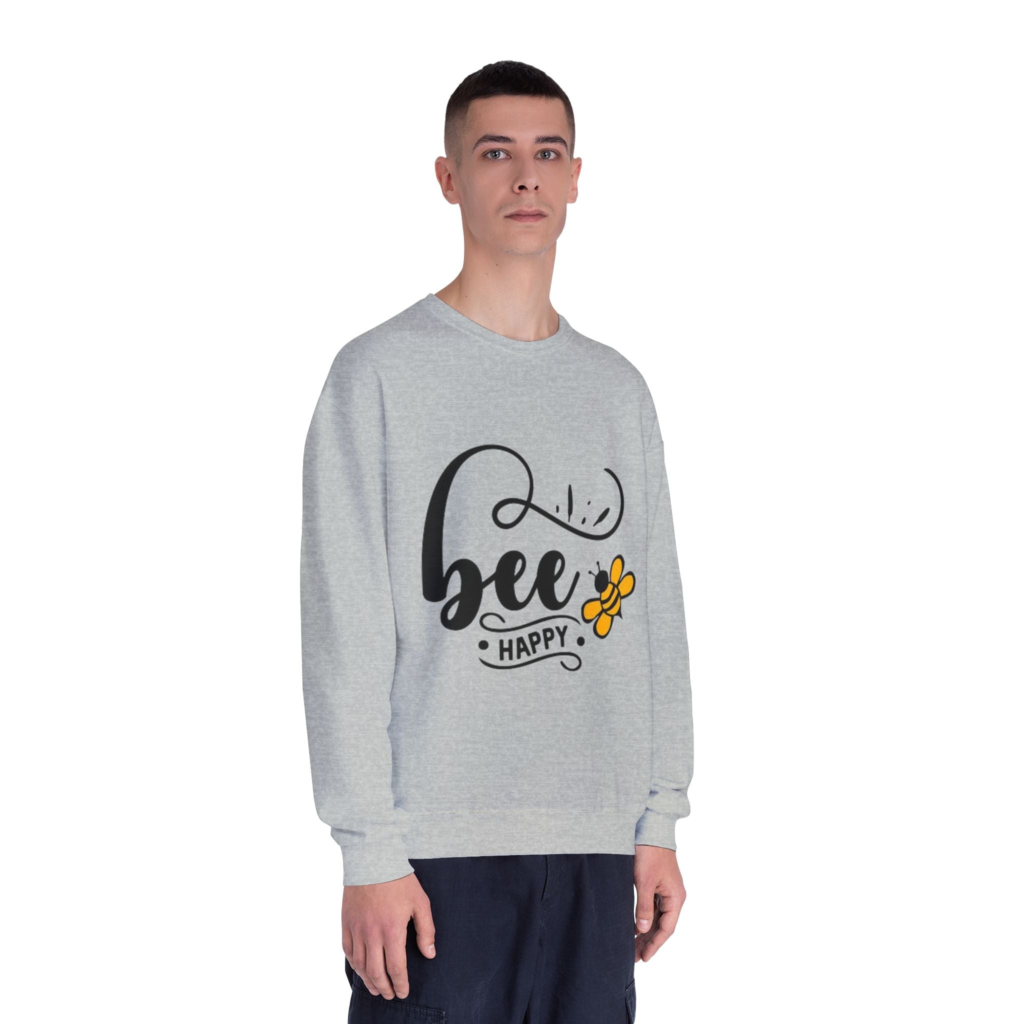 Bee Happy Series - "Bee Happy." Unisex NuBlend Crewneck Sweatshirt