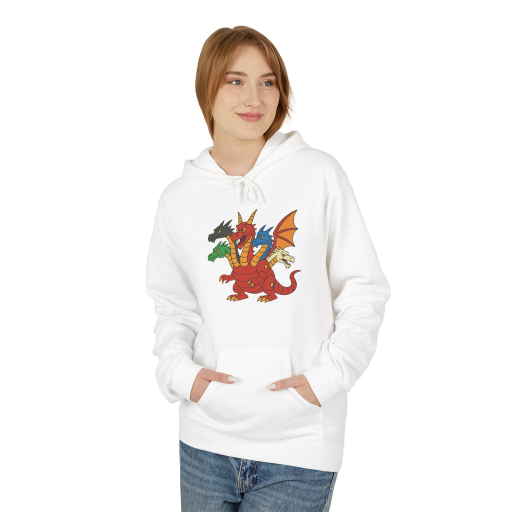 Welsh Dragon Crest Hoodie — Tri-Dragon Wales Emblem Sweatshirt