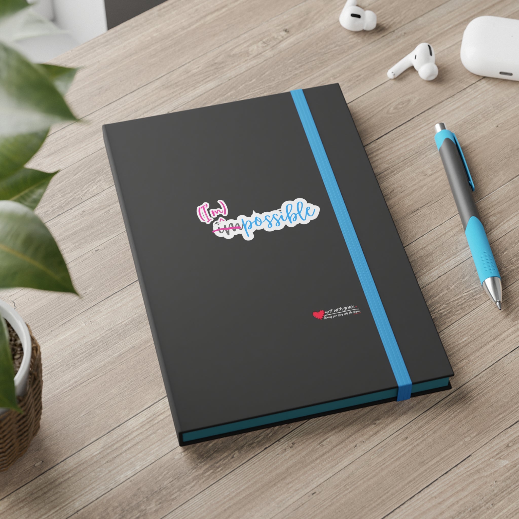 Mental Health Matters - "(I'm) possible." Color Contrast Notebook - Ruled