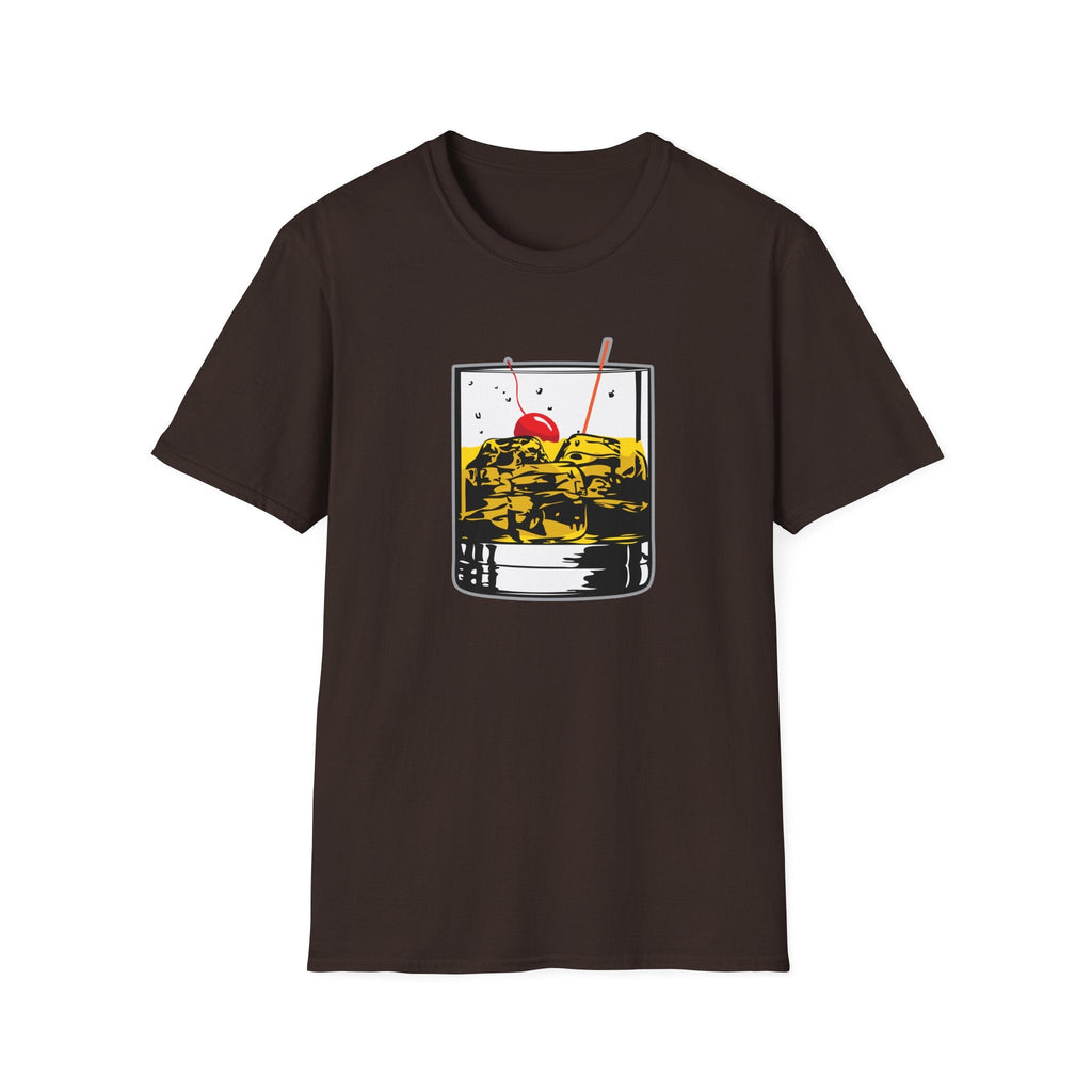 Whiskey Glass T-Shirt — 'Bring The Good Stuff' Retro Cocktail Tee