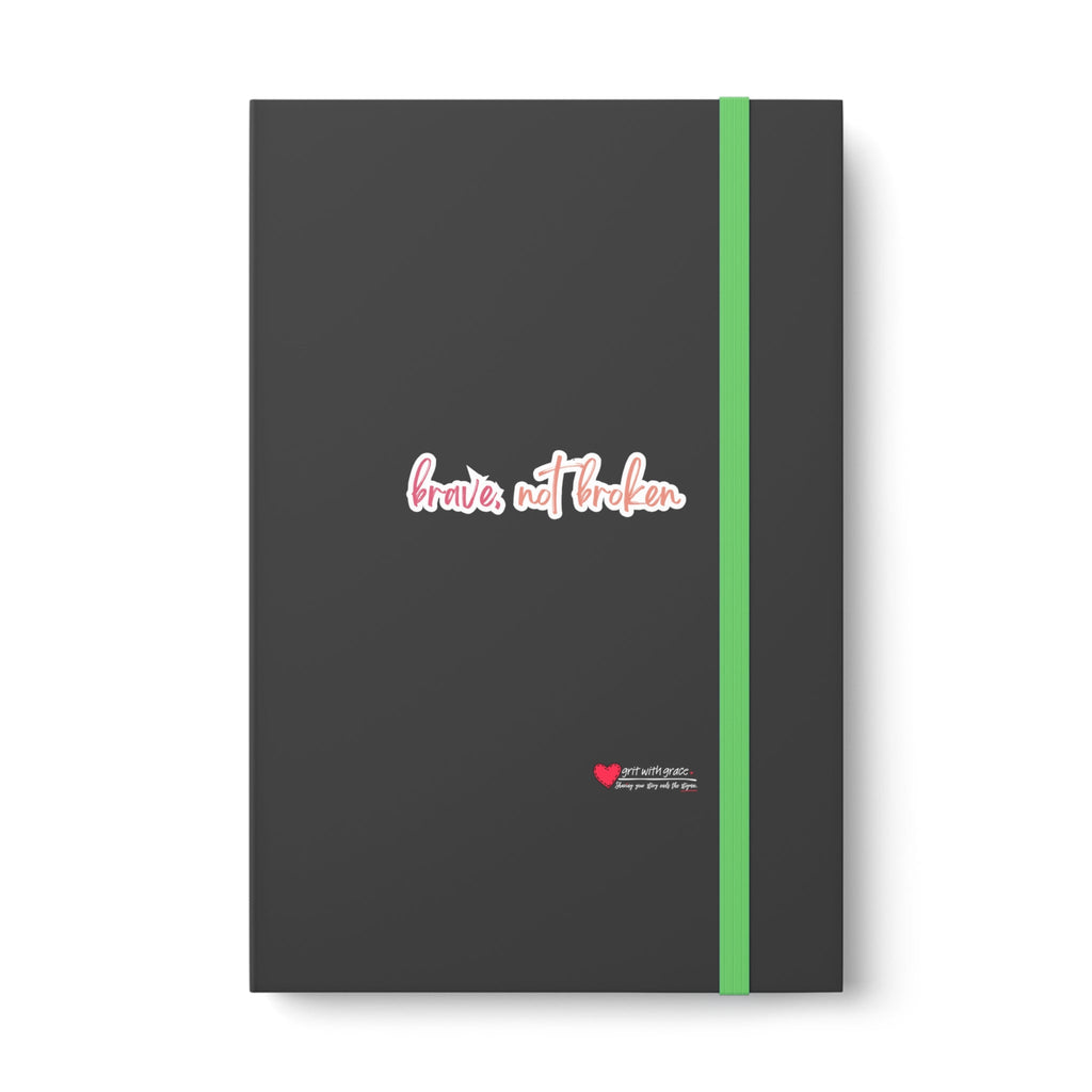 Mental Health Matters - "Brave Not Broken." Color Contrast Notebook - Ruled