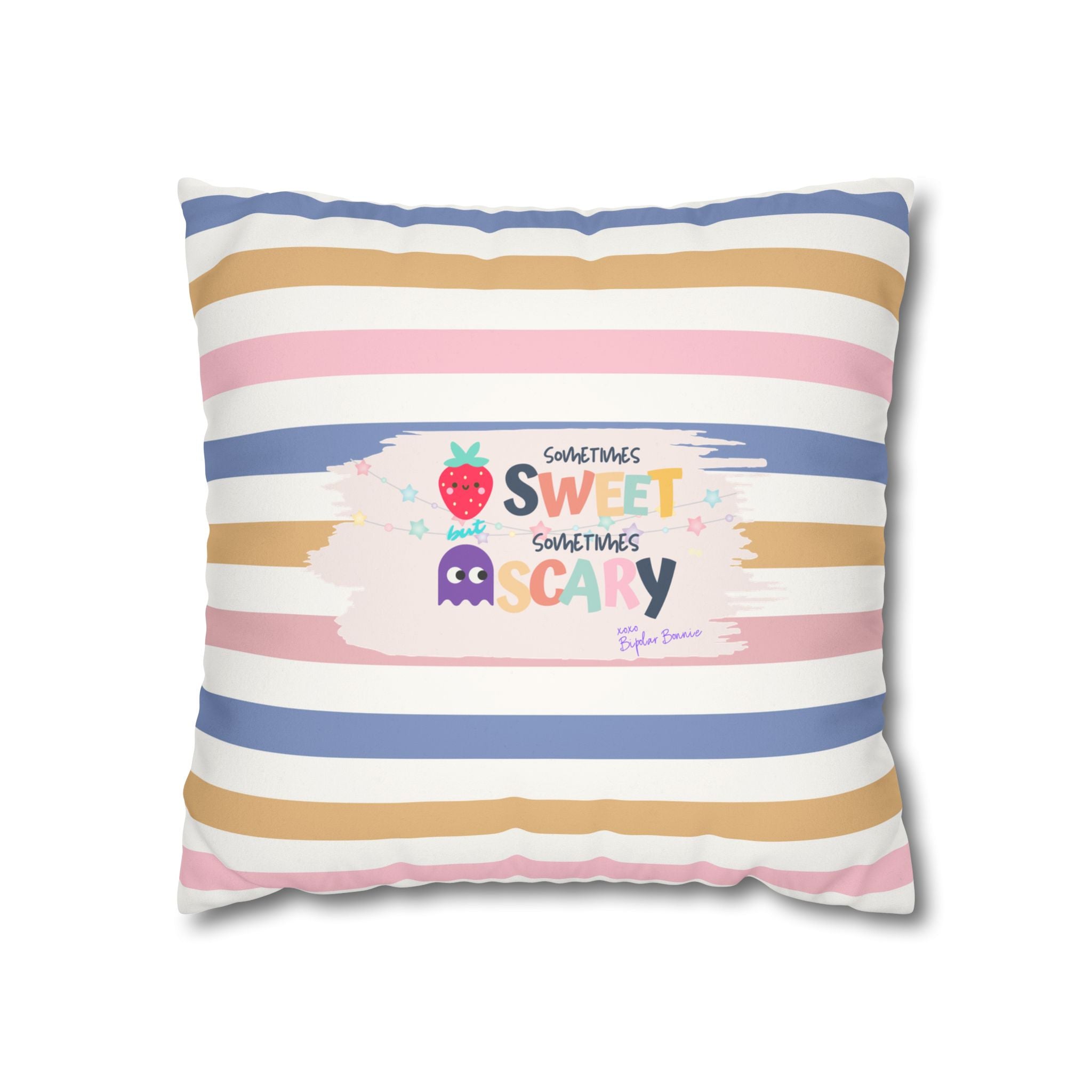 Bipolar Bonnie Series - "Sweet But Scary" and ""Sunshine Little Hurricane" Spun Polyester Square Pillow Case