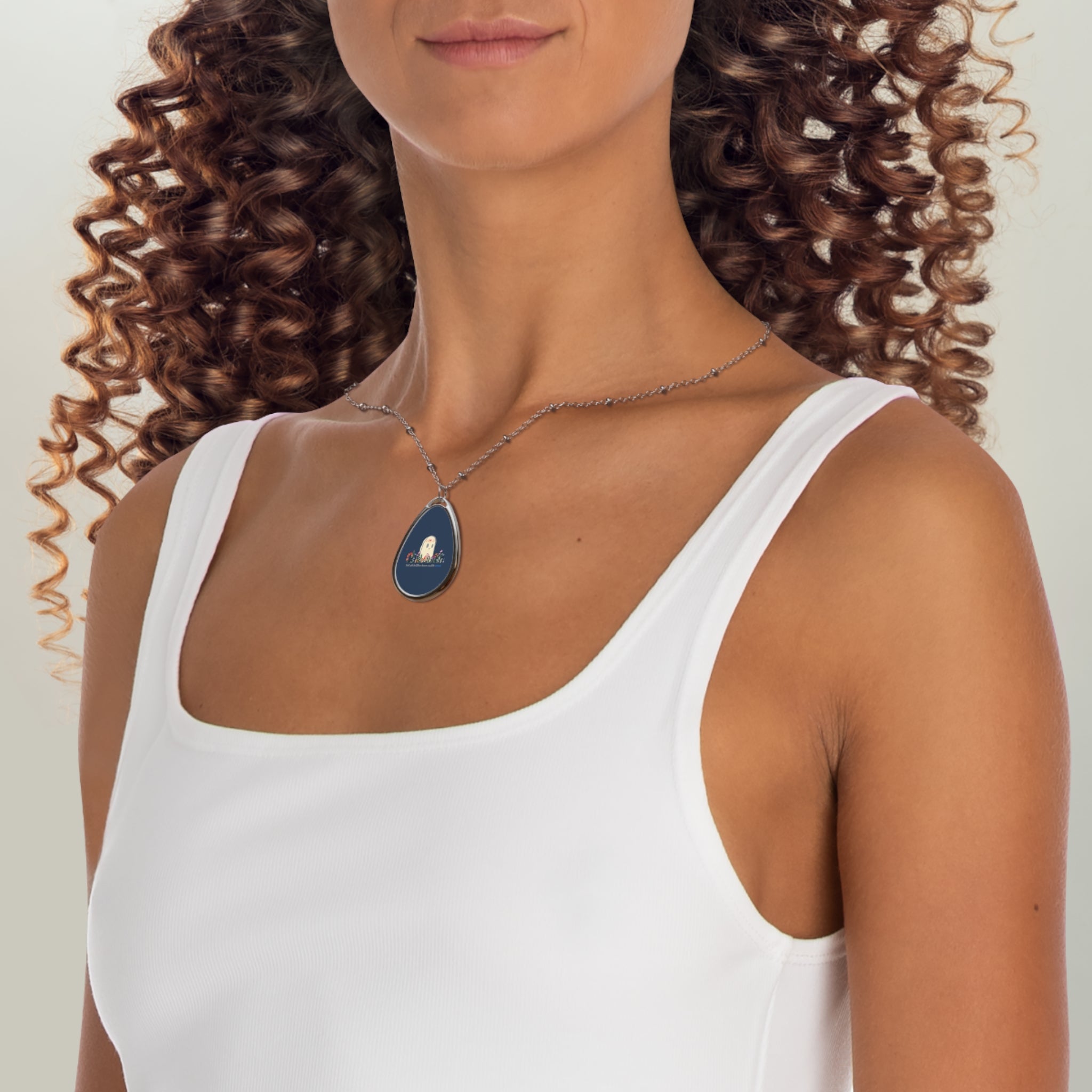 Invisible Ghost Series - "Not all battles leave visible scars." Oval Necklace