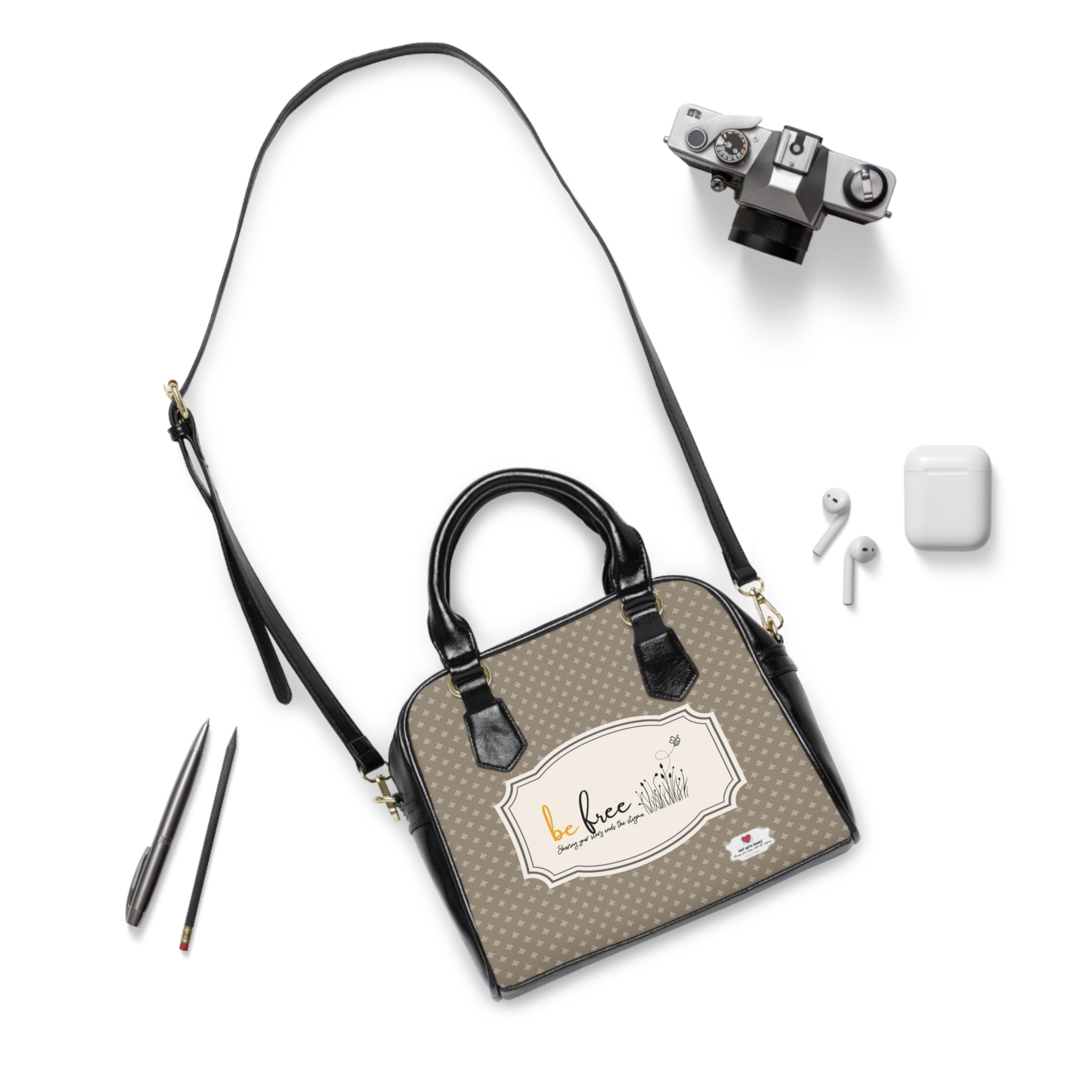 Bee Happy 'Embrace Freedom' Inspirational Shoulder Handbag
