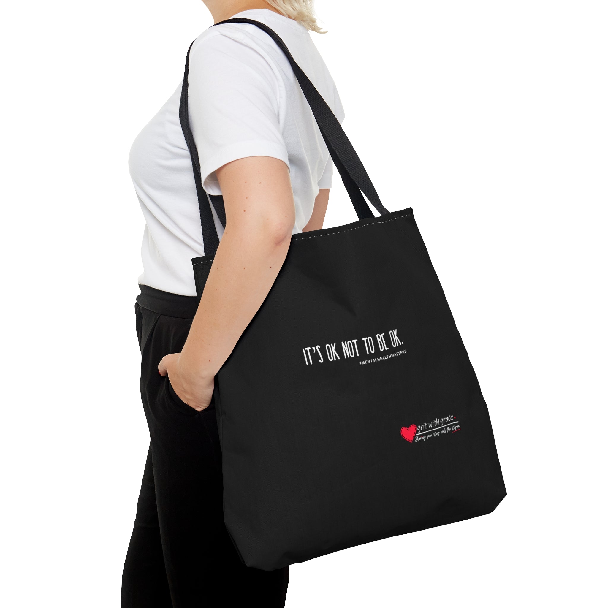 Grit with Grace 'It's ok not to be ok.' Tote Bag (AOP)
