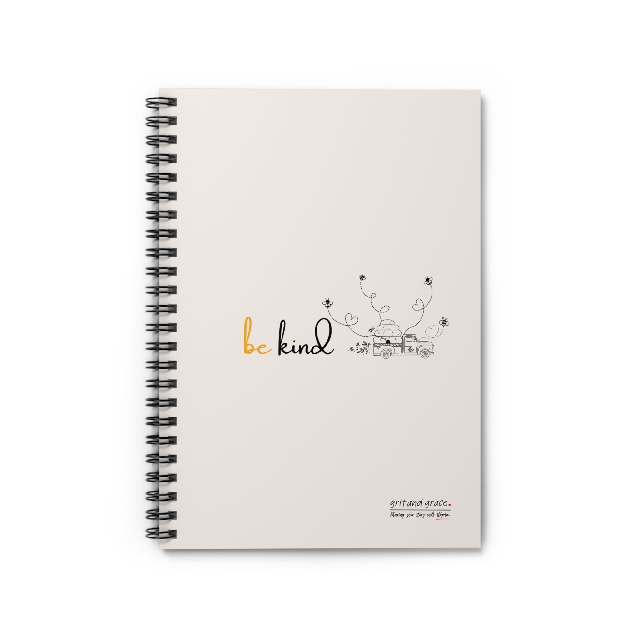 Bee Happy Series - "Be Kind." Spiral Notebook - Ruled Line