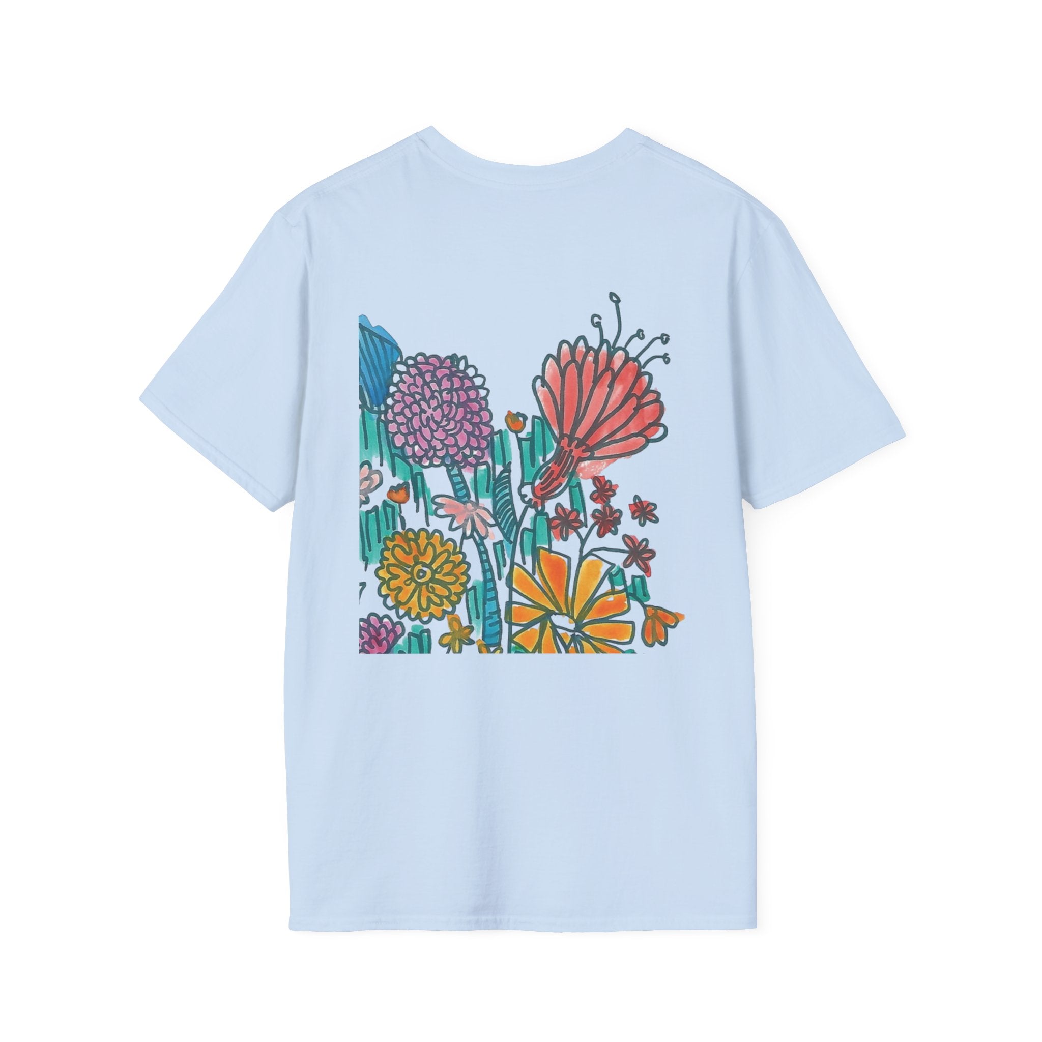 Floral Meadow T‑Shirt — Colorful Hand‑Drawn Wildflower Graphic