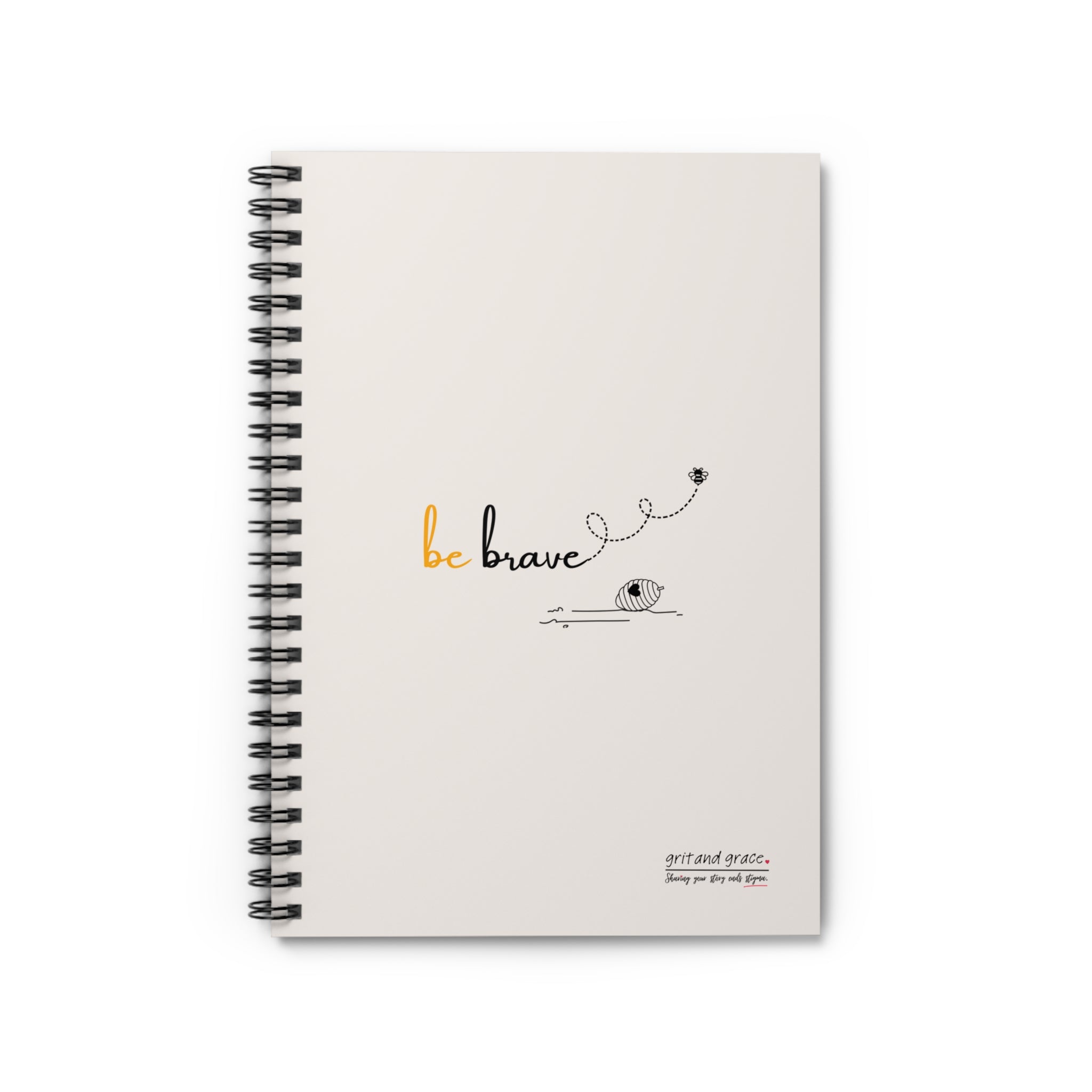 Bee Happy Series - "Be Brave." Spiral Notebook - Ruled Line