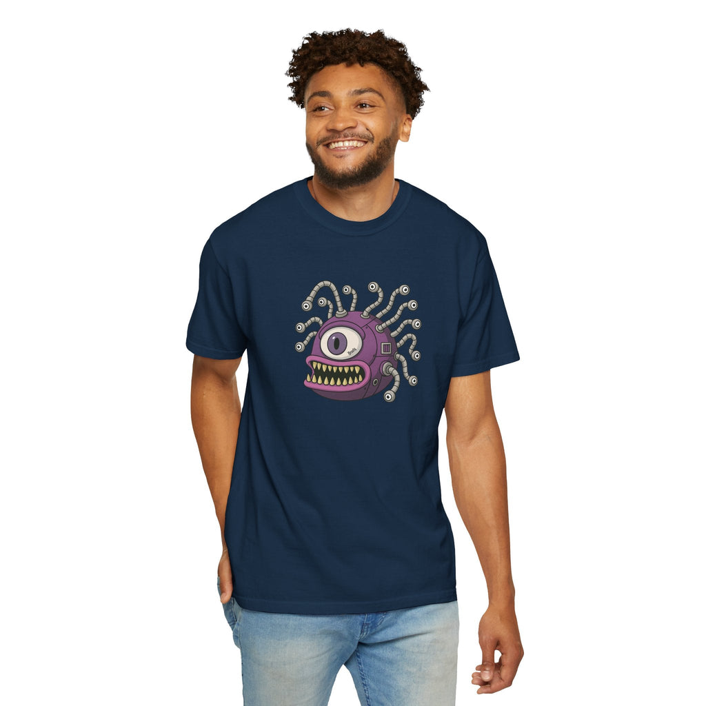 Retro Purple One-Eyed Creature Graphic Tee