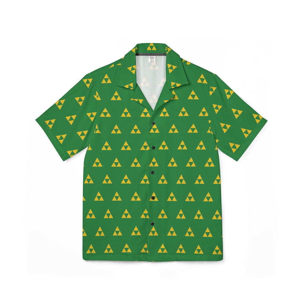 Green with Yellow Hawaiian Camp Shirt — Retro Gamer Aloha Button-Up
