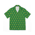 Green with Yellow Hawaiian Camp Shirt — Retro Gamer Aloha Button-Up