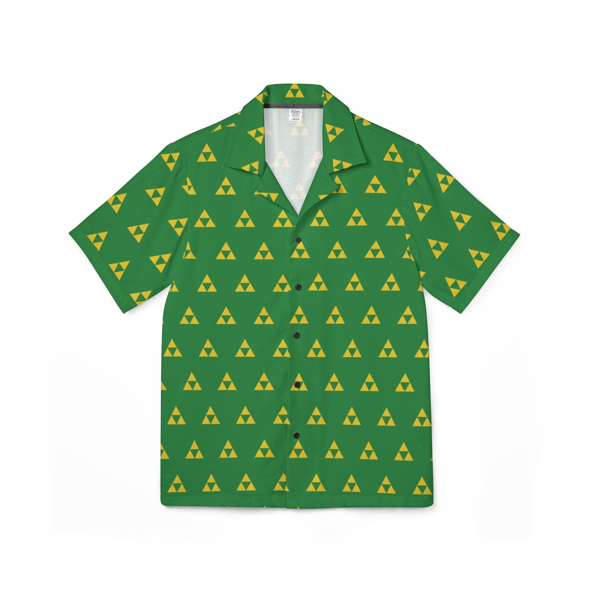 Green with Yellow Hawaiian Camp Shirt — Retro Gamer Aloha Button-Up
