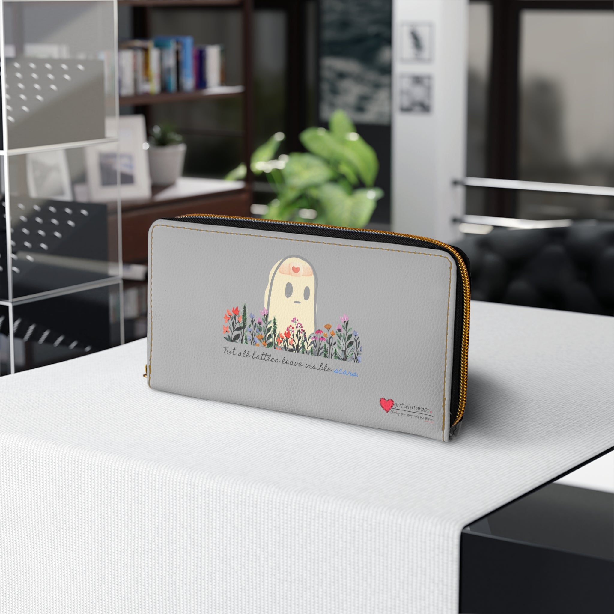 Invisible Ghost Series - "Not all battles leave visible scars." Zipper Wallet