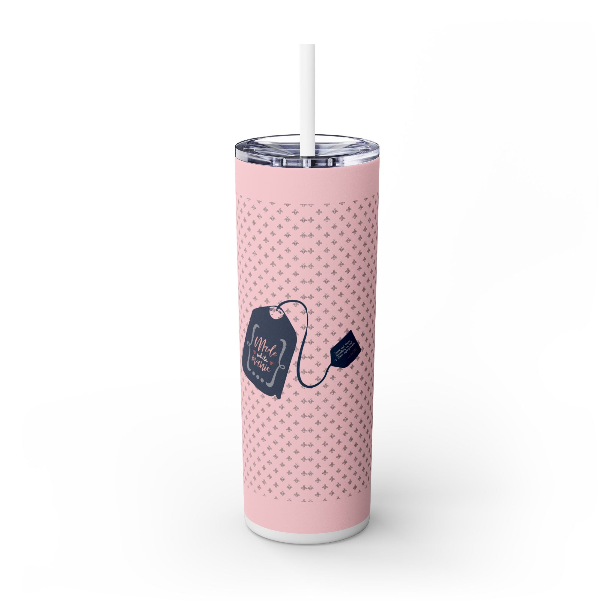 Bee Happy Series 'be free.' Pink 20oz Skinny Tumbler - Limited Edition