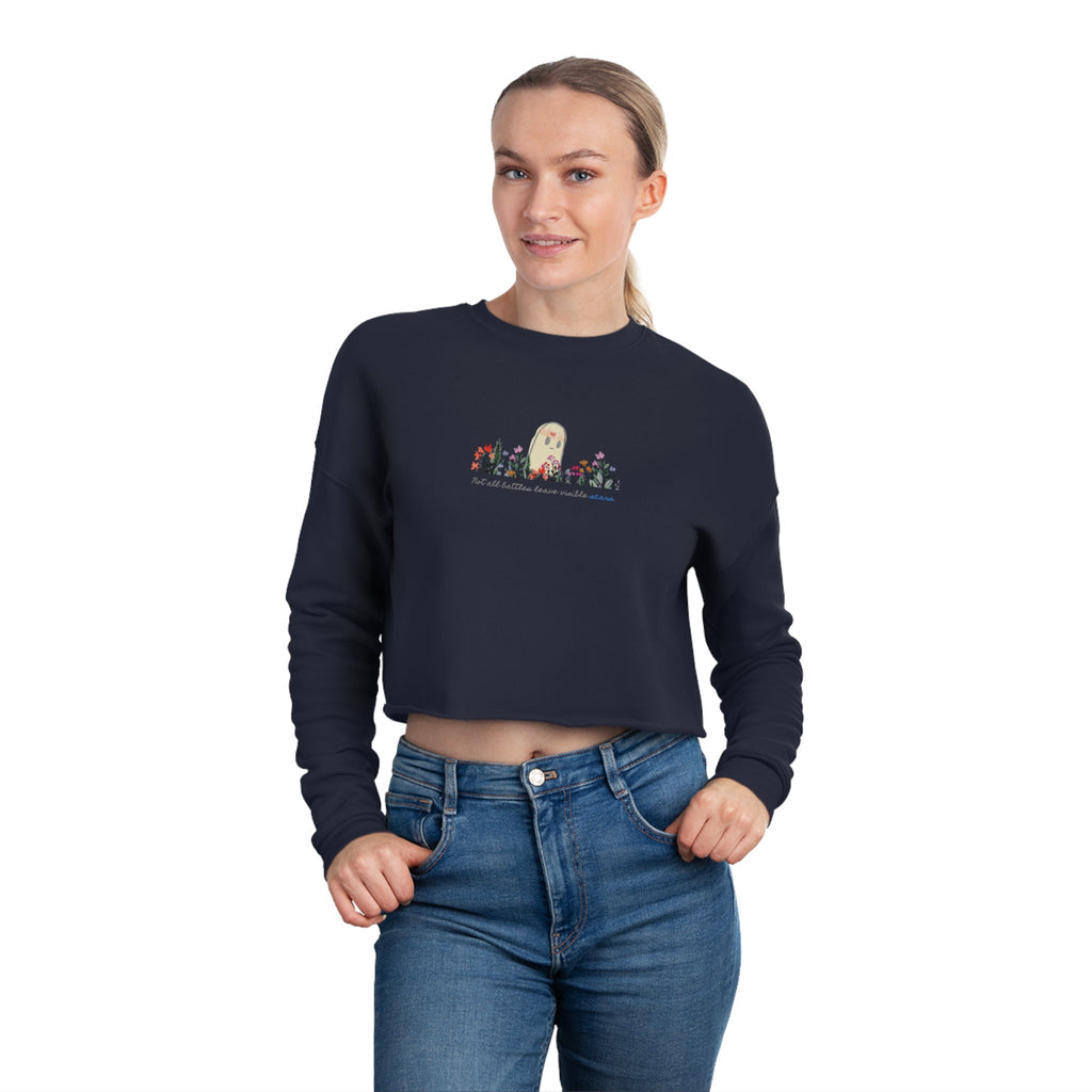 Invisible Ghost 'Scars' Cropped Women's Sweatshirt