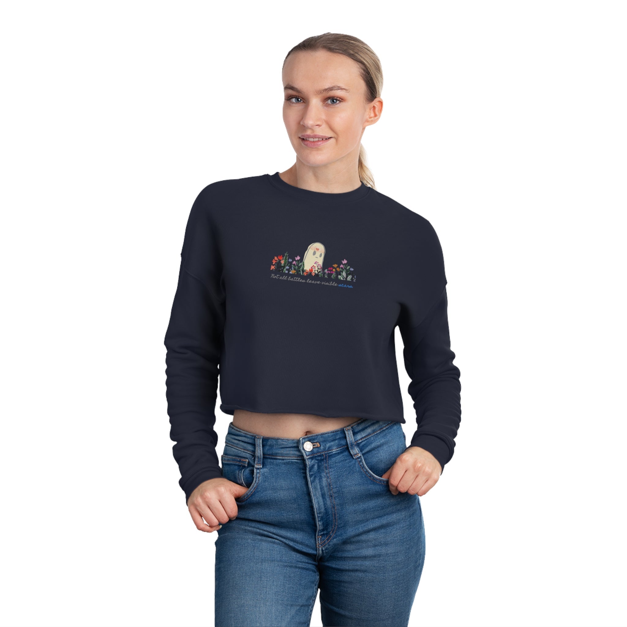 Invisible Ghost 'Scars' Cropped Women's Sweatshirt
