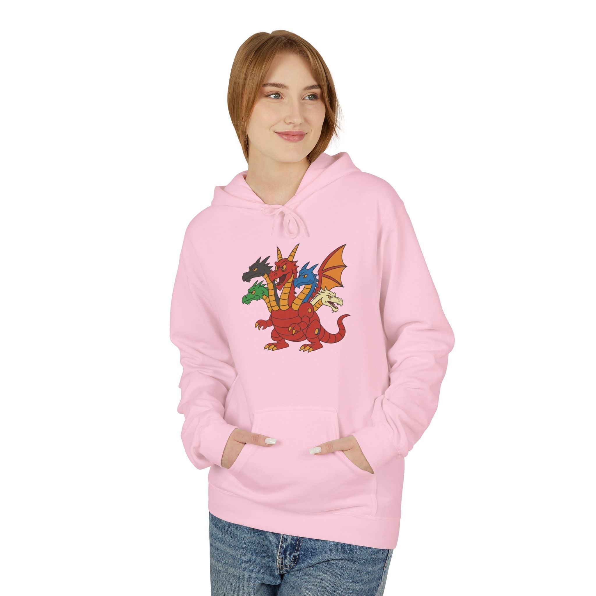 Welsh Dragon Crest Hoodie — Tri-Dragon Wales Emblem Sweatshirt