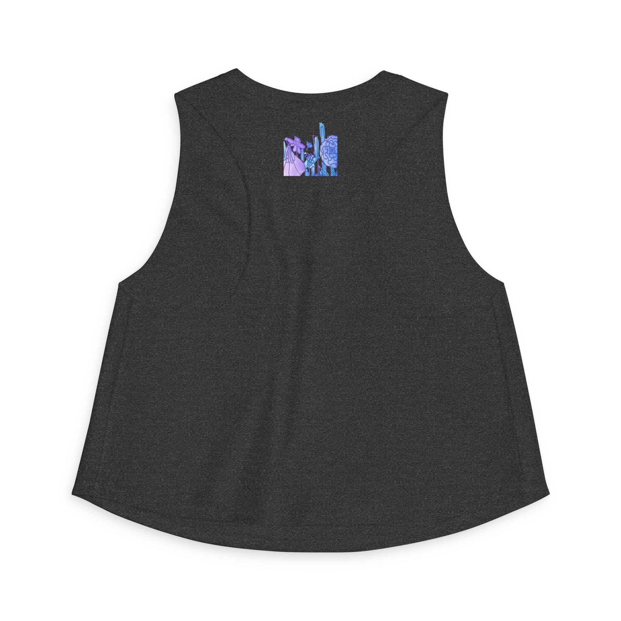 Floral Meadow Crop Top — Purple Botanical Graphic Women's Tank