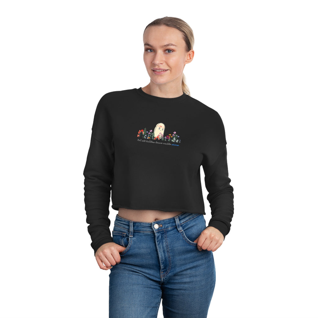 Invisible Ghost 'Scars' Cropped Women's Sweatshirt