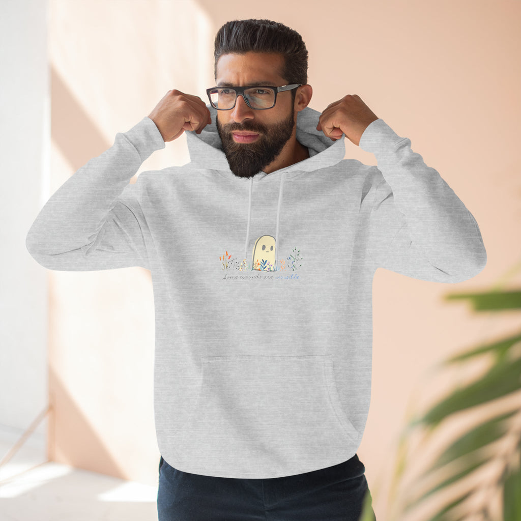 Invisible Ghost Series - "Some Wounds Are Invisible." Unisex Premium Pullover Hoodie