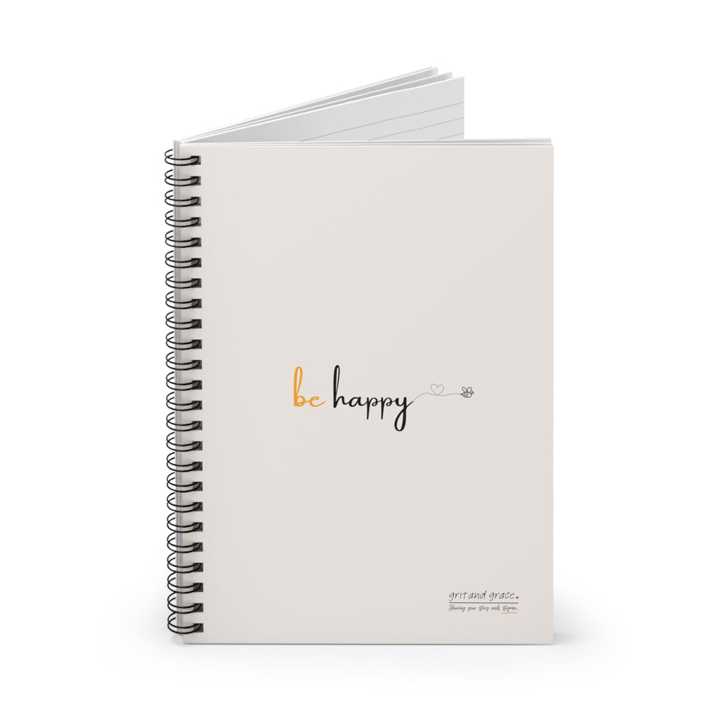Bee Happy Series - "Be Happy." Spiral Notebook