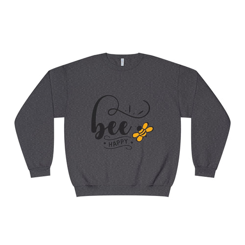 Bee Happy: Bee Happy Crewneck Sweatshirt | Mental Health Awareness Gift | Grit With Grace Original Art by Kymberly Robinson